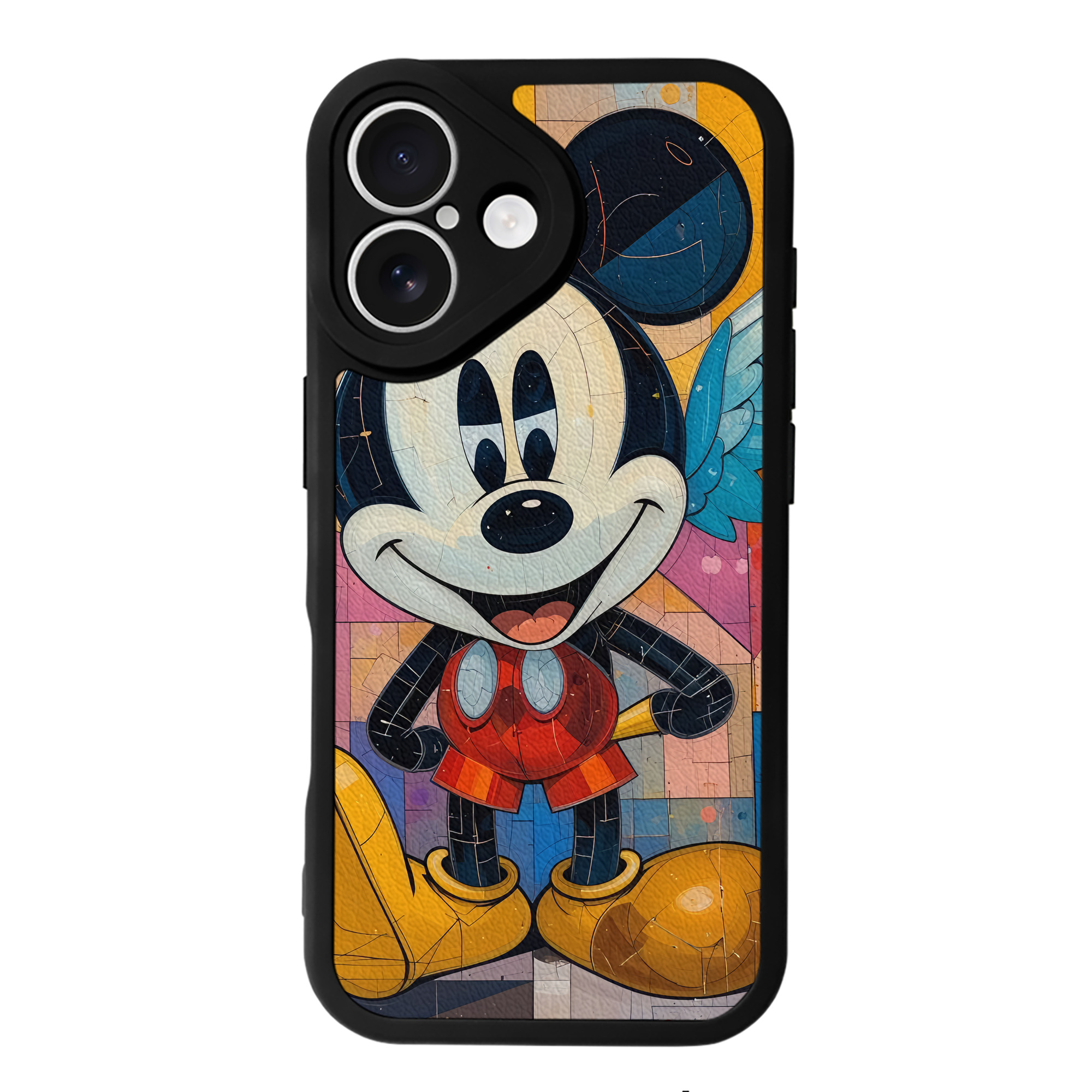 （画像用） ミッキーマウス Mickey Mouse 【iPhone 16シリーズ対応】シリコンスマホケース（レザー調） 材質：シリコン